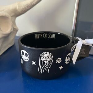 Rae Dunn Disney Nightmare Before Christmas Jack Sally Truth or Scare Soup Mug